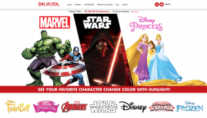 Home Page design includes slider that shows off all of our Licensed Brands.