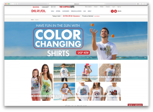 Landing Pages designed to show off the latest apparel and licensed goods.