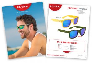 Product Launch Template for new Solize™ Sunglasses that change color in the sun.
