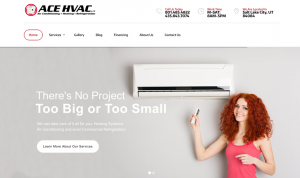 Built new CMS website for Ace HVAC LLC. Included social media integration, beta testing booking software, creating a new vector version of their logo.