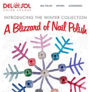 Painted Snowflake and arranged product accordingly for Winter Nail Polish design.