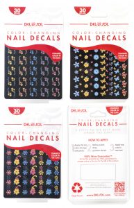 Designed to show off variety of color-changing Nail Decals that match the look and feel of the Del Sol Nail Care Family of products.