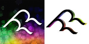 Secondary Logos created to look like waves or clouds using only typography.