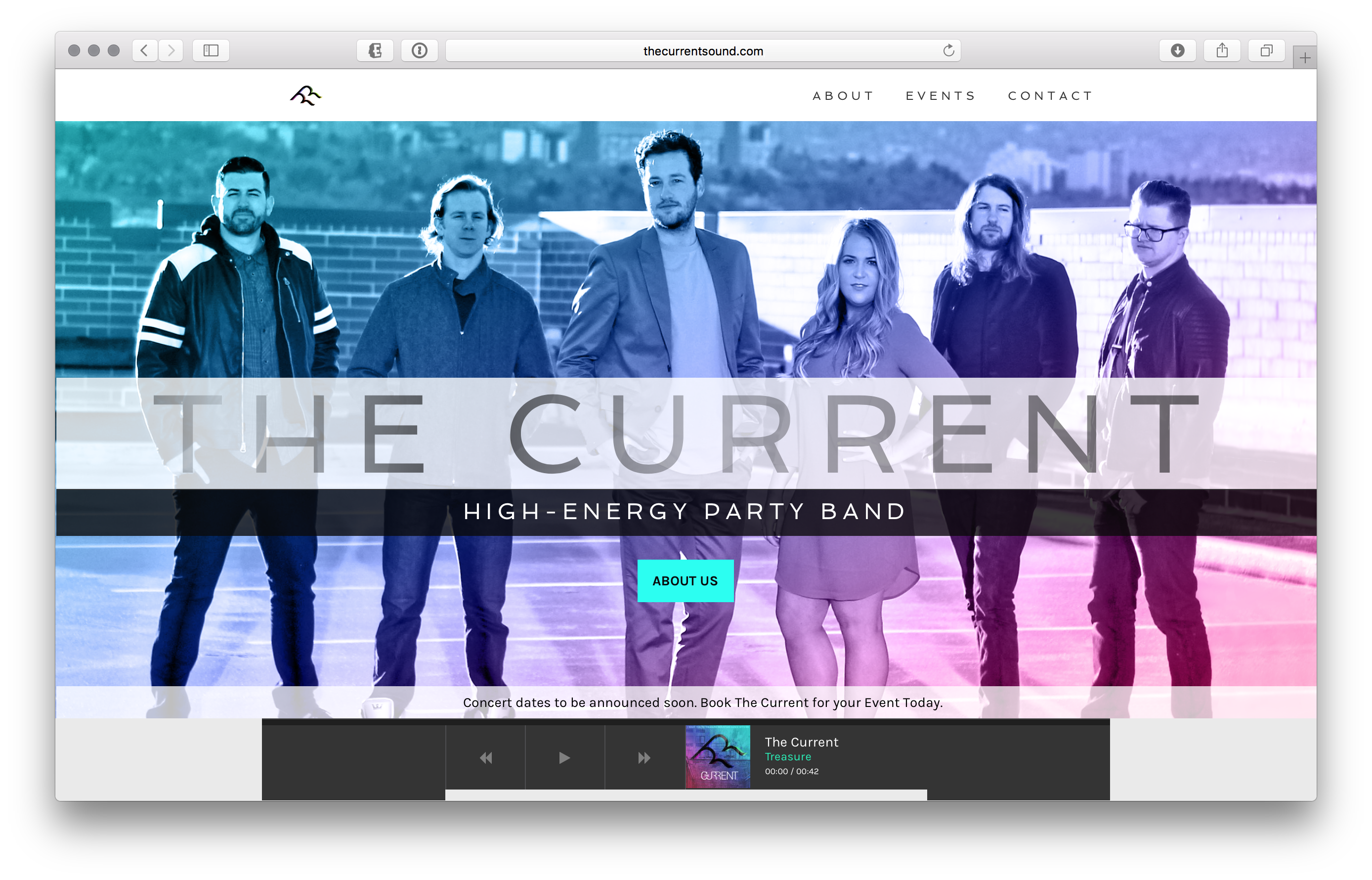 Created website for The Current, a high-energy party band from Salt Lake City, Utah. Click the image above to visit the website.